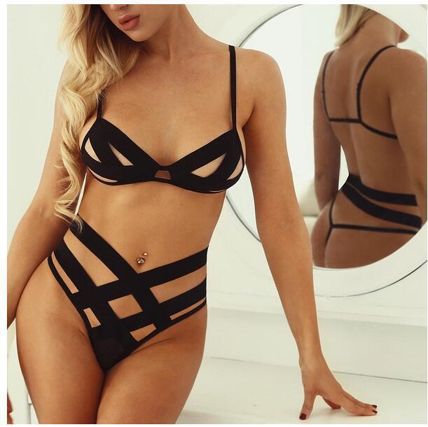Black Strappy Lingerie Set