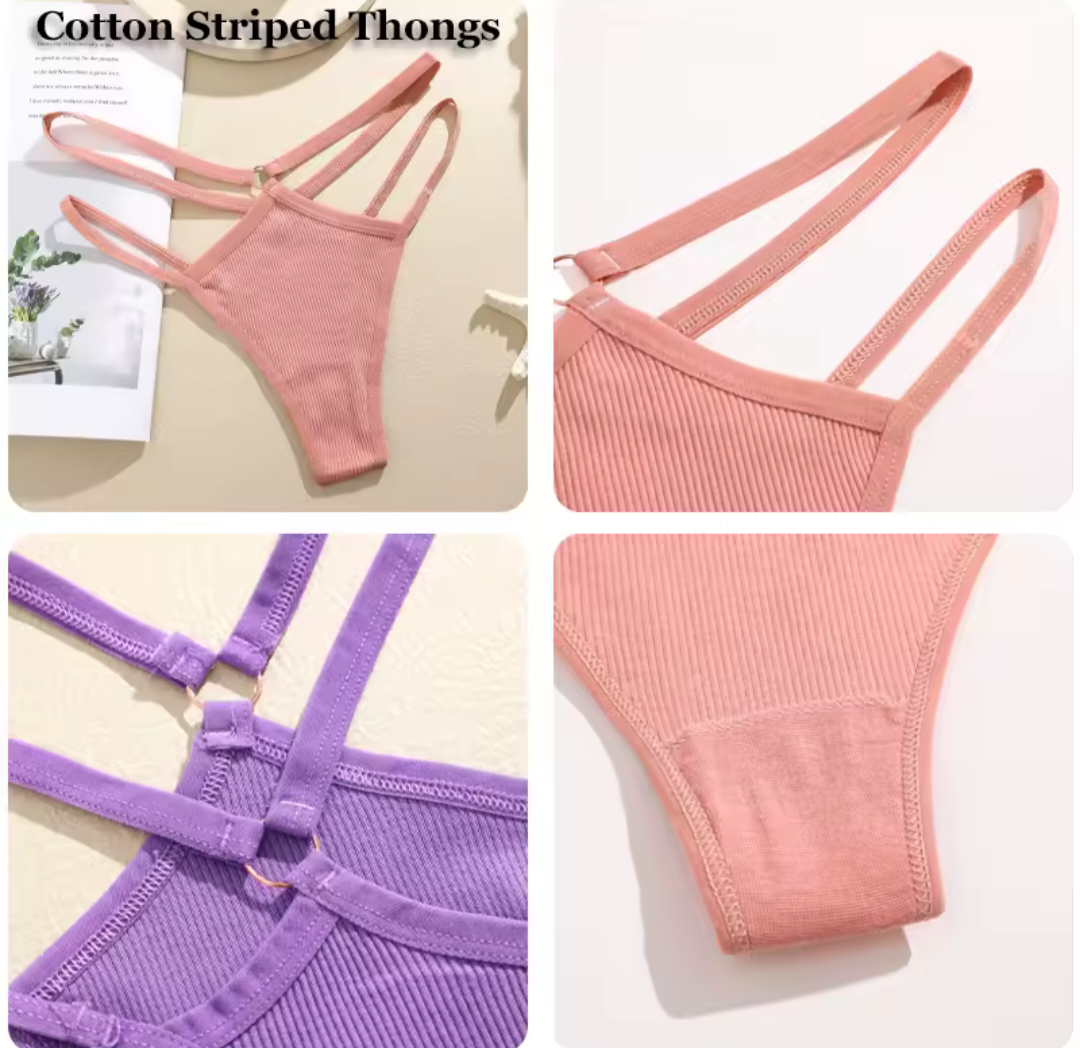 4 Pack Double Belt Thongs