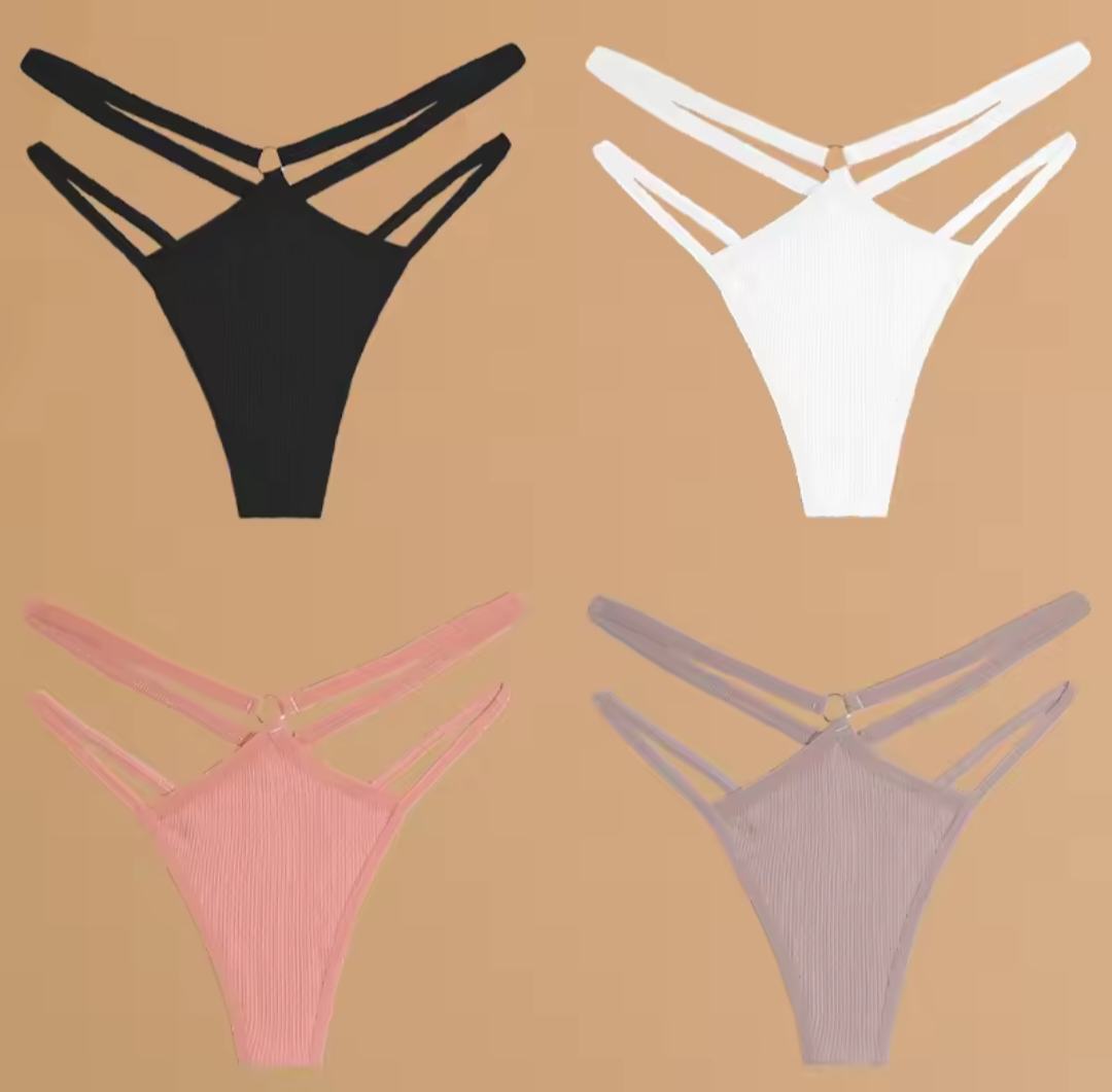 4 Pack Double Belt Thongs