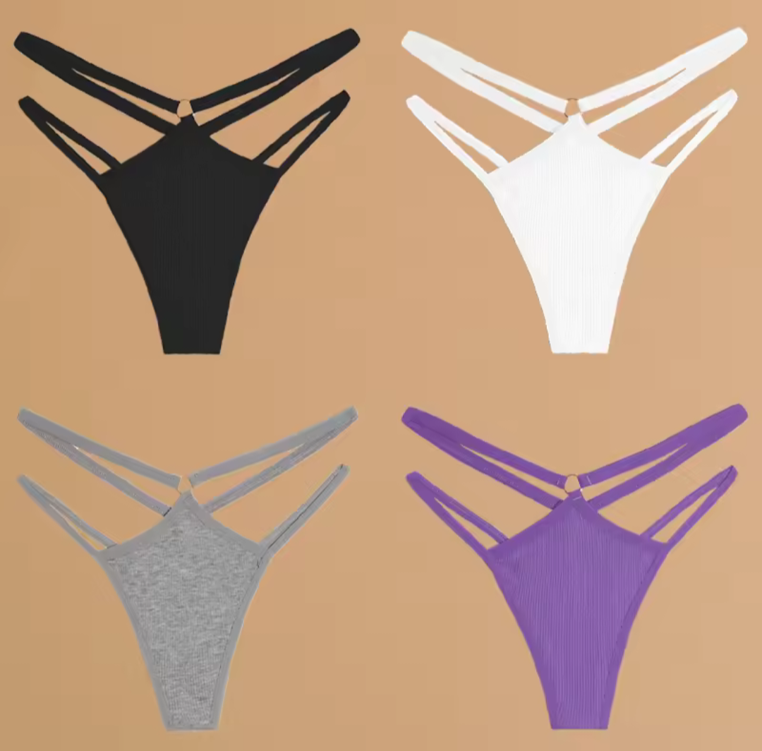 4 Pack Double Belt Thongs