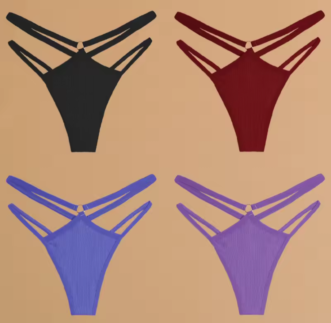 4 Pack Double Belt Thongs