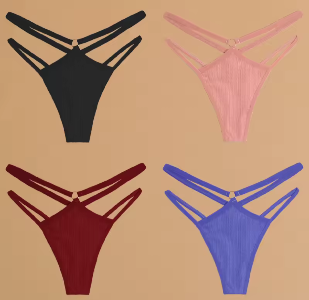 4 Pack Double Belt Thongs