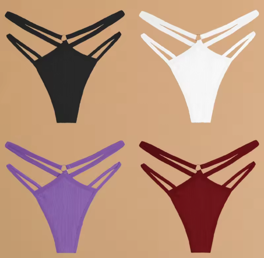 4 Pack Double Belt Thongs
