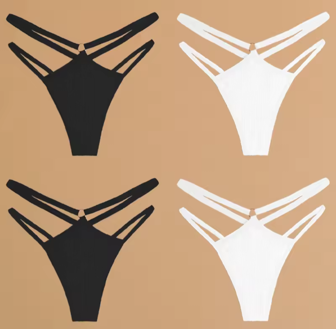 4 Pack Double Belt Thongs