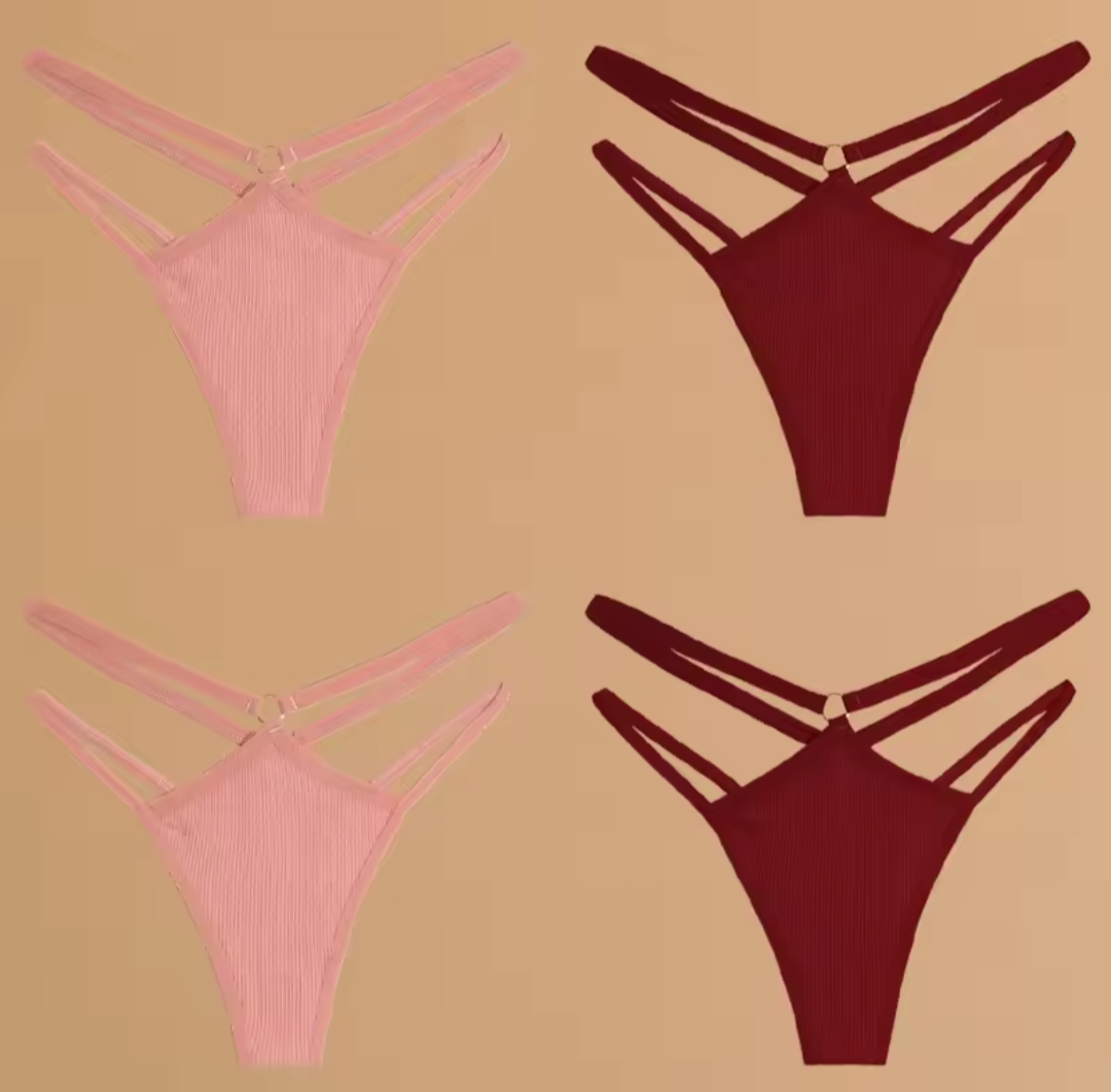 4 Pack Double Belt Thongs