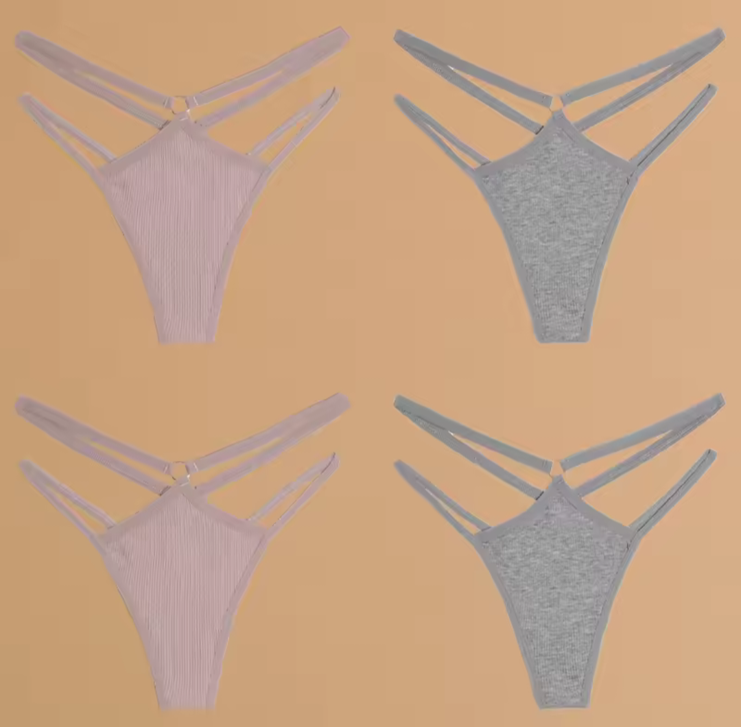 4 Pack Double Belt Thongs