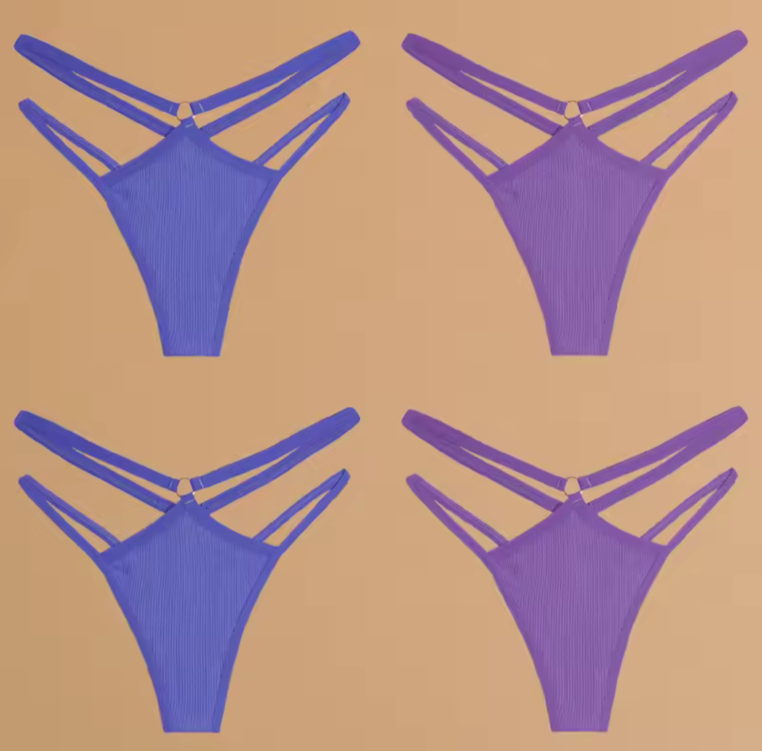 4 Pack Double Belt Thongs