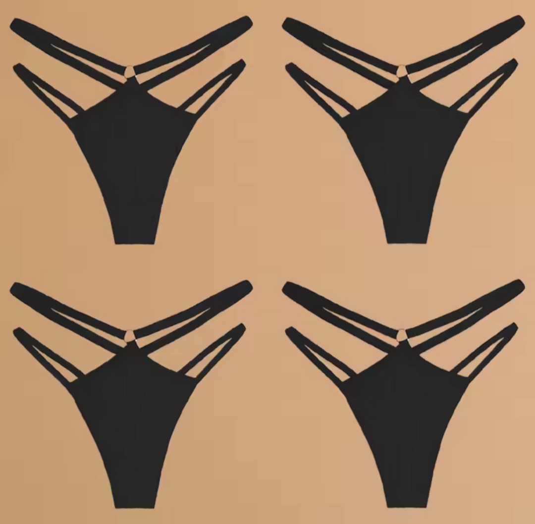 4 Pack Double Belt Thongs