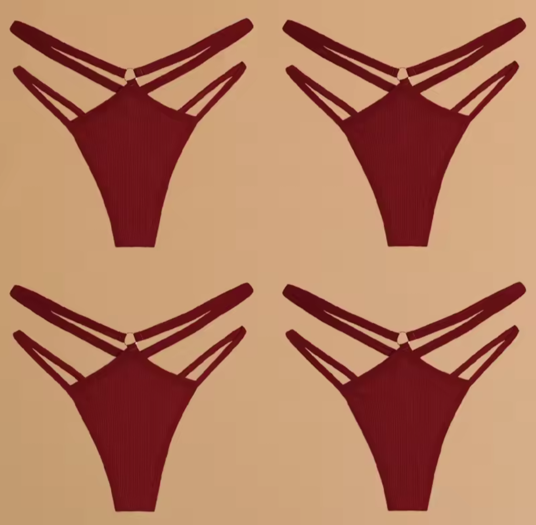 4 Pack Double Belt Thongs