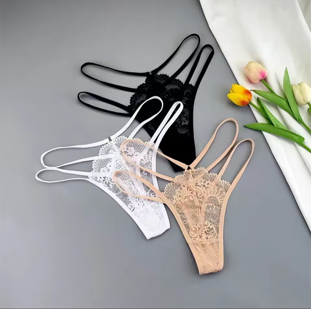 3 pack Lace Double Band Thongs