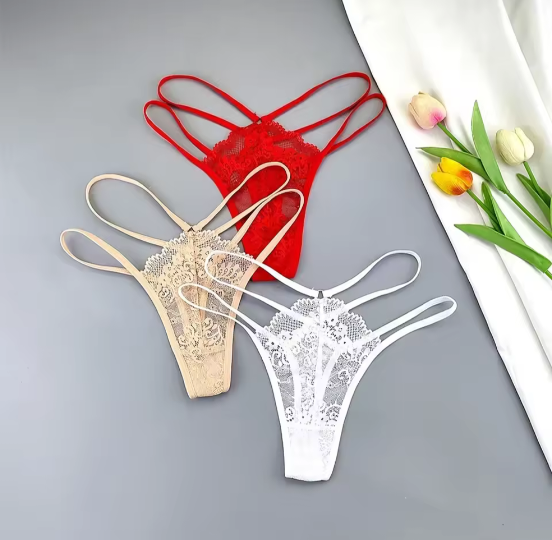 3 pack Lace Double Band Thongs