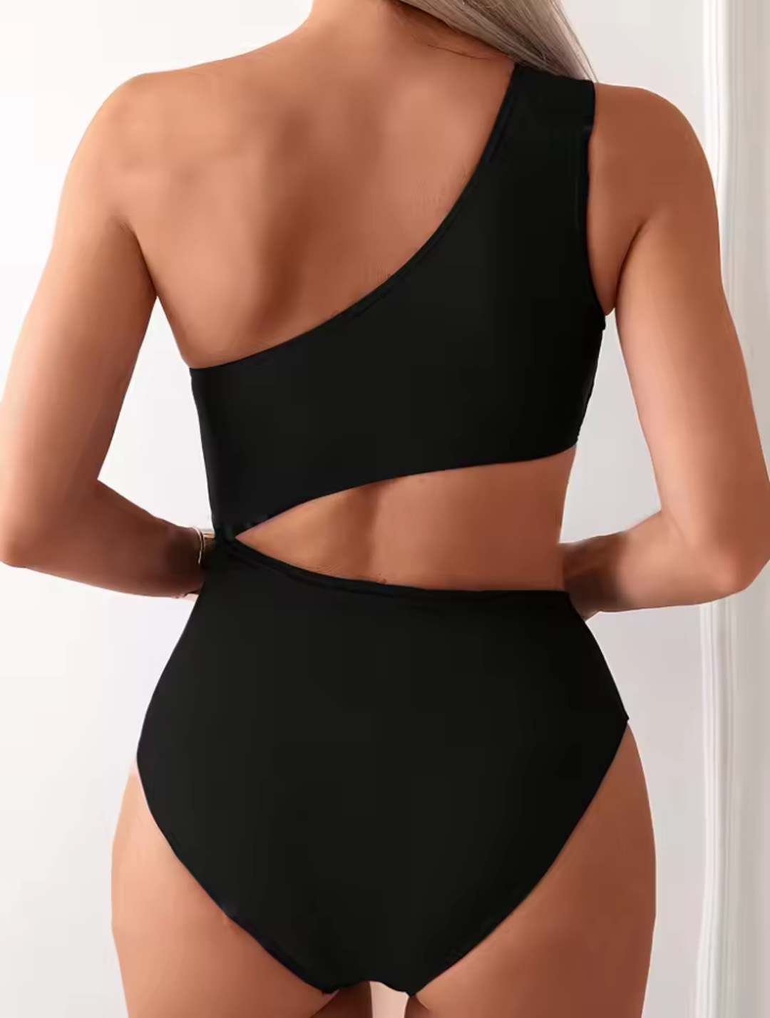 One Shoulder Side Cut Out Swimsuit