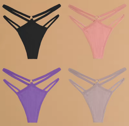 4 Pack Double Belt Thongs
