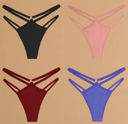 4 Pack Double Belt Thongs