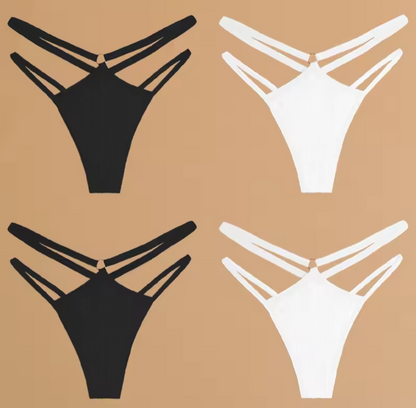 4 Pack Double Belt Thongs
