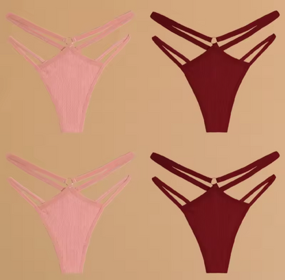 4 Pack Double Belt Thongs