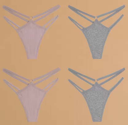 4 Pack Double Belt Thongs