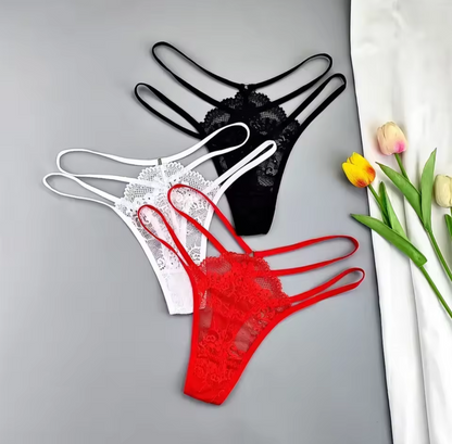 3 pack Lace Double Band Thongs